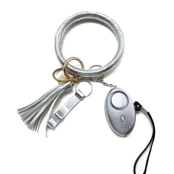 silver color popular 3-piece set of self-defense key chain alarm bottle opener wrist strap girl key chain
silver color popular 3-piece set of self-defense key chain alarm bottle opener wrist strap girl key chain