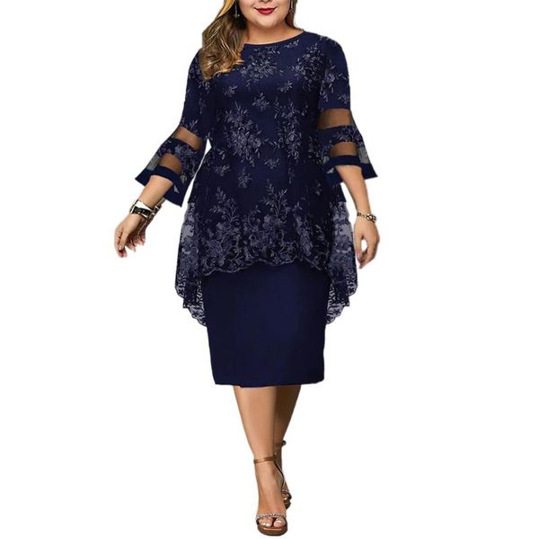 dresses womens plus size curve party dress lace floral crew neck print 3/4 length flared sleeve elegant formal midi dress tail dress, Black
dresses womens plus size curve party dress lace floral crew neck print 3/4 length flared sleeve elegant formal midi dress tail dress, Black