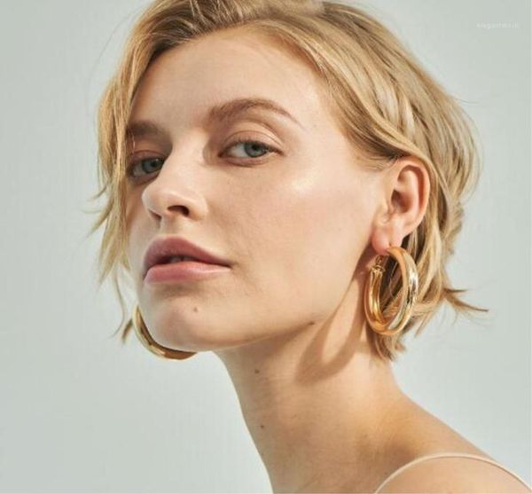 women 50 mm big gold hoops earrings minimalist thick tube round circle rings earrings for women zinc alloy trendy hiphop rock15942610, Golden;silver
women 50 mm big gold hoops earrings minimalist thick tube round circle rings earrings for women zinc alloy trendy hiphop rock15942610, Golden;silver