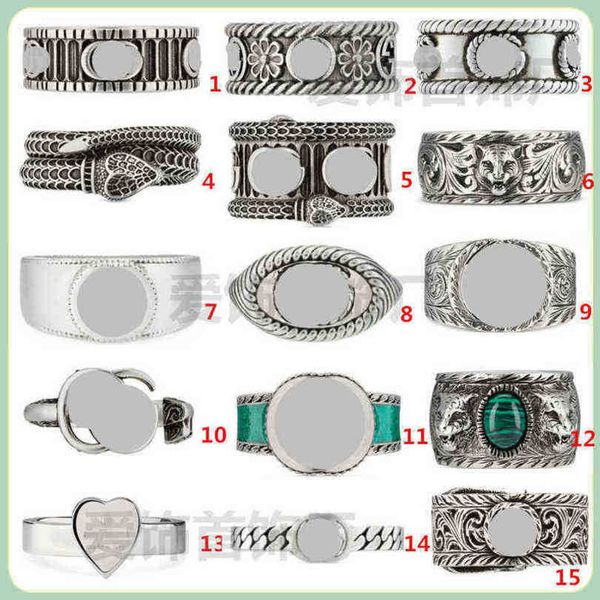 new 2023 designer jewelry bracelet necklace ring accessories interlocking series personalized antique snake head men women with same couple, Silver
new 2023 designer jewelry bracelet necklace ring accessories interlocking series personalized antique snake head men women with same couple, Silver