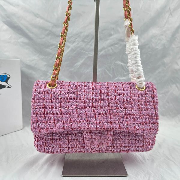 pink tweed women classic shoulder bag quilted flap designer bag luxury handbag card holder trend purse two sizes fanny pack suitcase key pou
pink tweed women classic shoulder bag quilted flap designer bag luxury handbag card holder trend purse two sizes fanny pack suitcase key pou