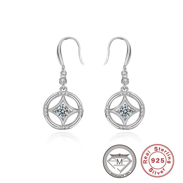 925 sterling silver drop earrings chinese style coin shaped moissanite earring for women gift
925 sterling silver drop earrings chinese style coin shaped moissanite earring for women gift