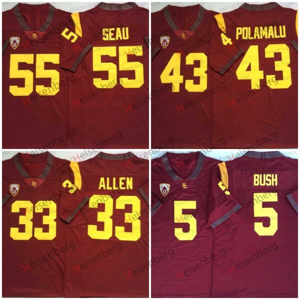 american college football wear ncaa usc trojans troy 55 junior seau 5 reggie bush polamalu 32 oj simpson red white mens jerseys, Black
american college football wear ncaa usc trojans troy 55 junior seau 5 reggie bush polamalu 32 oj simpson red white mens jerseys, Black