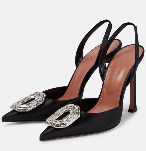 luxury designer sandals shoes women pointed toe pumps crystal buckles high heels summer sandals famous designer women, Black
luxury designer sandals shoes women pointed toe pumps crystal buckles high heels summer sandals famous designer women, Black