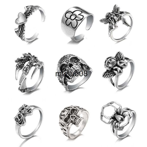 band rings ins gothic punk heart frog skull rings for women men vintage gothic spider angel ring couple fashion jewelry gift j230602, Silver
band rings ins gothic punk heart frog skull rings for women men vintage gothic spider angel ring couple fashion jewelry gift j230602, Silver