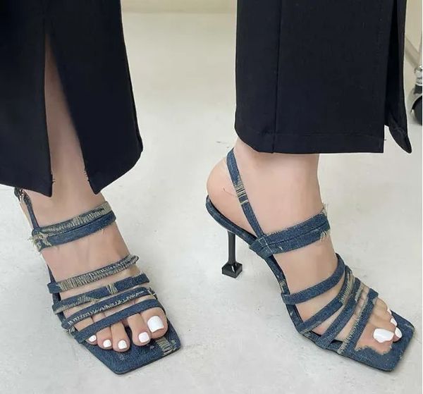casual shoes new sandals pumps elegant women heeled square toe fashion buckle denim female thin high heels ladies footwear, Black
casual shoes new sandals pumps elegant women heeled square toe fashion buckle denim female thin high heels ladies footwear, Black