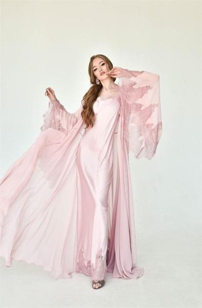two pieces bridal sleepwear soft chiffon appliqued lace long sleeves custom made sweep train evening robes nightgown7643857, Black;red
two pieces bridal sleepwear soft chiffon appliqued lace long sleeves custom made sweep train evening robes nightgown7643857, Black;red