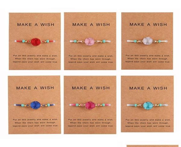 handmade druzy resin stone bracelet make a wish card wax rope braided bracelets bangles with rice bead for women girls summer beac6741400, Golden;silver
handmade druzy resin stone bracelet make a wish card wax rope braided bracelets bangles with rice bead for women girls summer beac6741400, Golden;silver