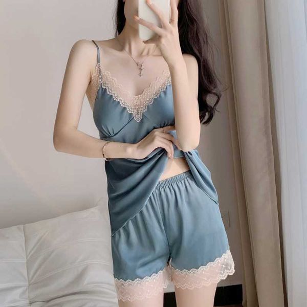pyjamas women ice silk two pieces pyjamas suit women lace pajamas cami shorts pjs set sleepwear home clothes loungewear nightwear j230601, Red;black
pyjamas women ice silk two pieces pyjamas suit women lace pajamas cami shorts pjs set sleepwear home clothes loungewear nightwear j230601, Red;black