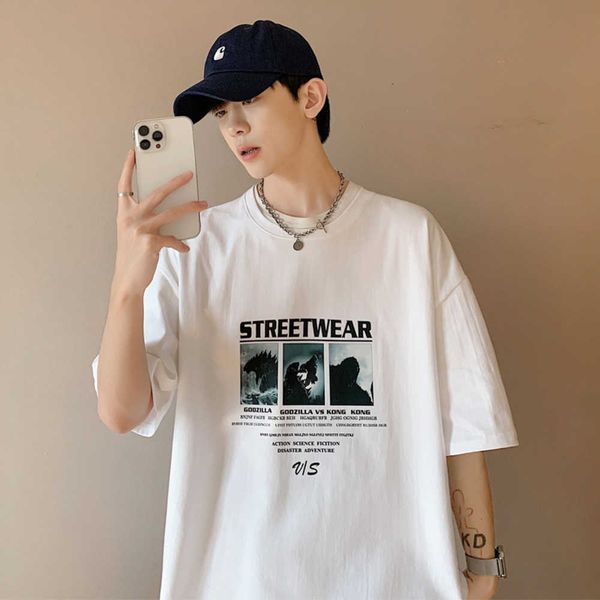 short brand ins versatile loose hip hop cotton fashion t-shirt men's half sleeve clothing, White;black
short brand ins versatile loose hip hop cotton fashion t-shirt men's half sleeve clothing, White;black