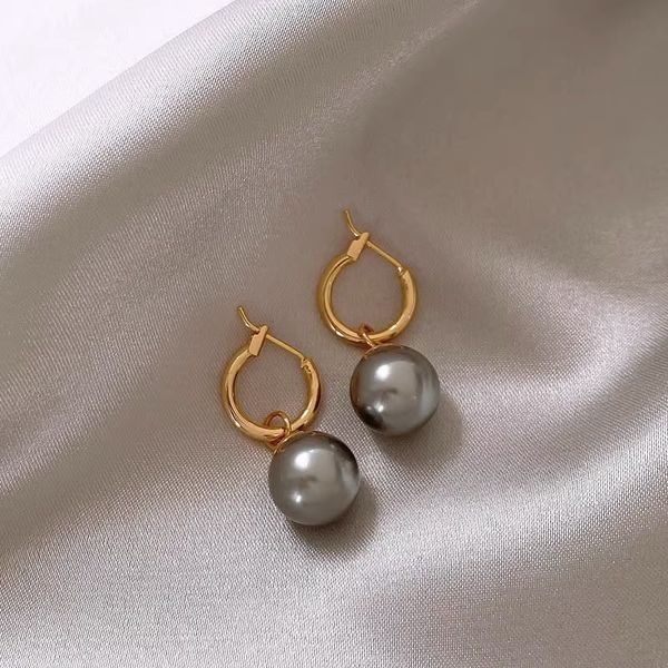s3729 fashion jewelry hoop dangle pearl earrings for women elegant niche design faux pearl pendant earrings, Silver
s3729 fashion jewelry hoop dangle pearl earrings for women elegant niche design faux pearl pendant earrings, Silver