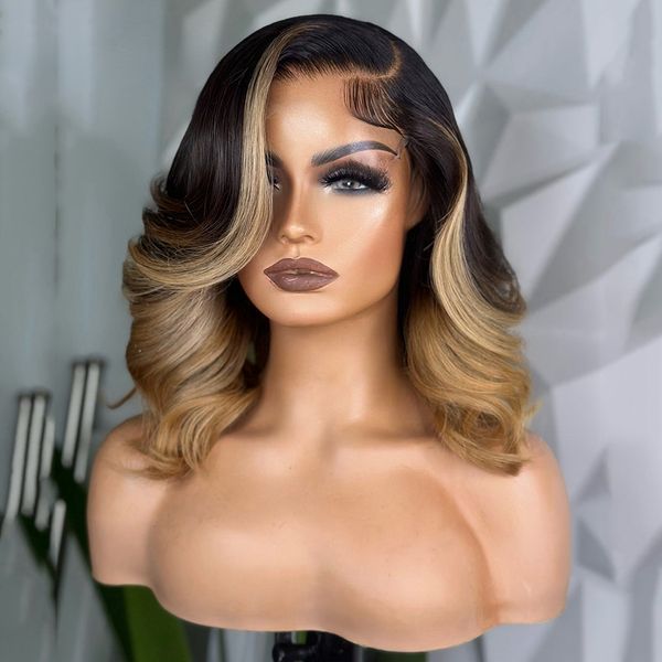 Ombre Blonde Short Wavy Human Hair Wig For Women Brazilian Lace Front bob Wig Glueless Highlight Synthetic Lace Frontal Wig Preplucked, Customize
Ombre Blonde Short Wavy Human Hair Wig For Women Brazilian Lace Front bob Wig Glueless Highlight Synthetic Lace Frontal Wig Preplucked, Customize