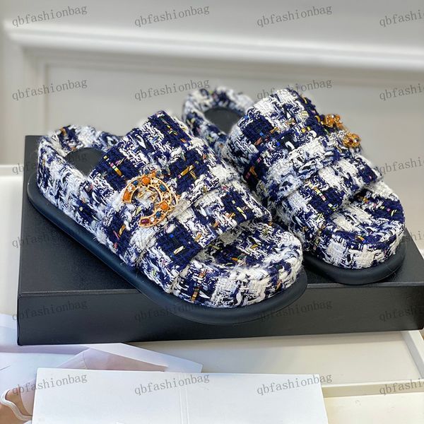 designer womens slippers woolen woven flat sandals colorful hardware metal c buckle wool knitted platform slippers beach shoes ballet shoes, Black
designer womens slippers woolen woven flat sandals colorful hardware metal c buckle wool knitted platform slippers beach shoes ballet shoes, Black