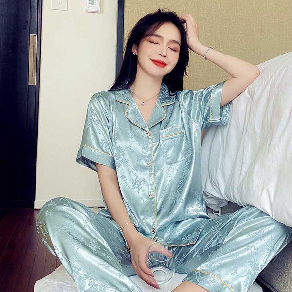 pyjamas 2 pieces faux silk satin pajamas set summer autumn women sleepwear short sleeve nightwear comfortable skin-friendly sleepsuits j2306, Red;black
pyjamas 2 pieces faux silk satin pajamas set summer autumn women sleepwear short sleeve nightwear comfortable skin-friendly sleepsuits j2306, Red;black