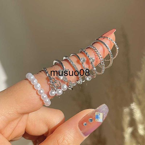 band rings bohemian butterfly pearl rings set for women shine pearl gothic vintage plated retro rhinestone simple finger jewelry gift j23060, Silver
band rings bohemian butterfly pearl rings set for women shine pearl gothic vintage plated retro rhinestone simple finger jewelry gift j23060, Silver