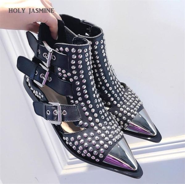 2020 new metal studded rivets short boots sandal woman pointy toe buckle straps martin boots cut out fashion cool shoes woman y2003474236, Black
2020 new metal studded rivets short boots sandal woman pointy toe buckle straps martin boots cut out fashion cool shoes woman y2003474236, Black