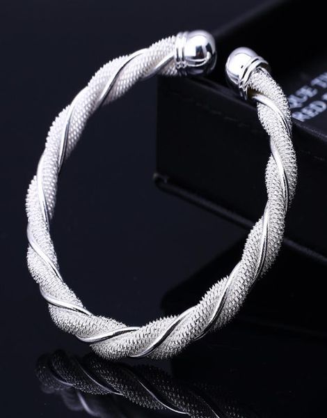new christmas gift 925 sterling silver plated jewelry beautiful female wire mesh bangle bracelet1813559, Black
new christmas gift 925 sterling silver plated jewelry beautiful female wire mesh bangle bracelet1813559, Black