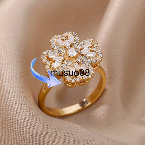 band rings rotating four clover wedding rings for women stainless steel anti-stress anxiety ring adjustable aesthetic jewelry mother's, Silver
band rings rotating four clover wedding rings for women stainless steel anti-stress anxiety ring adjustable aesthetic jewelry mother's, Silver