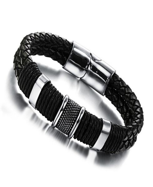 genuine leather bracelet men jewelry stainless steel leather braid bracelet with magnetic buckle claps pulseiras masculina2298571, Golden;silver
genuine leather bracelet men jewelry stainless steel leather braid bracelet with magnetic buckle claps pulseiras masculina2298571, Golden;silver