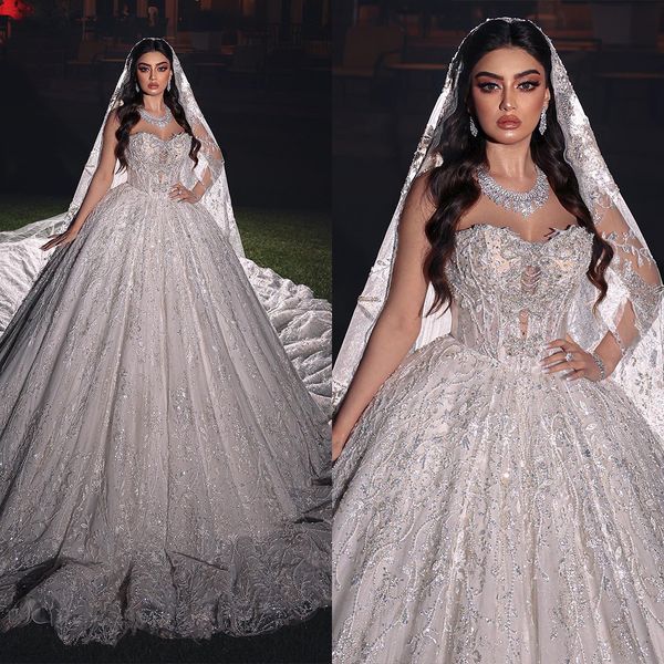 luxury ball gown wedding dresses sweetheart shining complex applicants beads lace up backless chapel gown custom made plus size bridal gown, White
luxury ball gown wedding dresses sweetheart shining complex applicants beads lace up backless chapel gown custom made plus size bridal gown, White