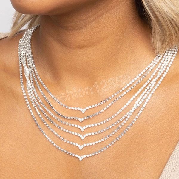 summer metal rhinestone geometric multi layered necklace bridal wedding trend jewelry women's elegant accessories, Golden;silver
summer metal rhinestone geometric multi layered necklace bridal wedding trend jewelry women's elegant accessories, Golden;silver