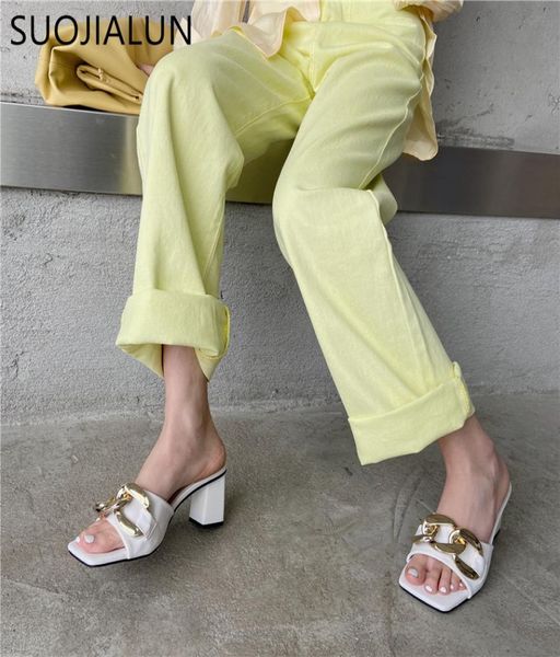 suojialun new women slippers fashion brand chain outdoor slides square high heel ladies outdoor sandal shoes open toe flip flop c06417816, Black
suojialun new women slippers fashion brand chain outdoor slides square high heel ladies outdoor sandal shoes open toe flip flop c06417816, Black