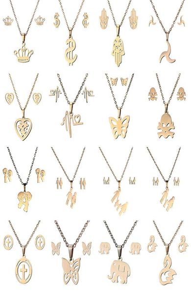 16 styles 316l stainless steel jewelry sets crown skull butterfly elephant heart pendant necklace earring set for women fashion je9733507, Silver
16 styles 316l stainless steel jewelry sets crown skull butterfly elephant heart pendant necklace earring set for women fashion je9733507, Silver