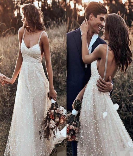2019 bohemian wave wedding dresses spaghetti neckline backless beach bridal gowns tulle country wedding dress vestido de novia5551357, White
2019 bohemian wave wedding dresses spaghetti neckline backless beach bridal gowns tulle country wedding dress vestido de novia5551357, White