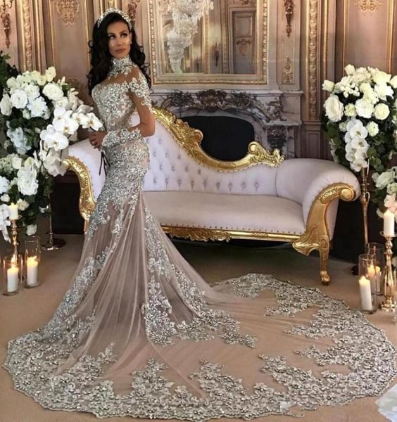 elegant dubai arabic luxury sparkly wedding dresses bling beaded lace applique high neck illusion long sleeves mermaid bridal9248961, White
elegant dubai arabic luxury sparkly wedding dresses bling beaded lace applique high neck illusion long sleeves mermaid bridal9248961, White