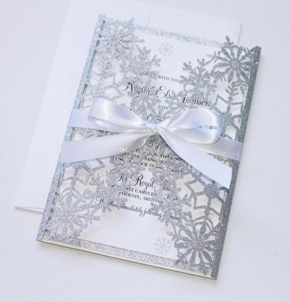 luxury silver wedding invitation snowflake laser cut invitation elegant hollow wedding party invitations with white bow 8883000, Black
luxury silver wedding invitation snowflake laser cut invitation elegant hollow wedding party invitations with white bow 8883000, Black