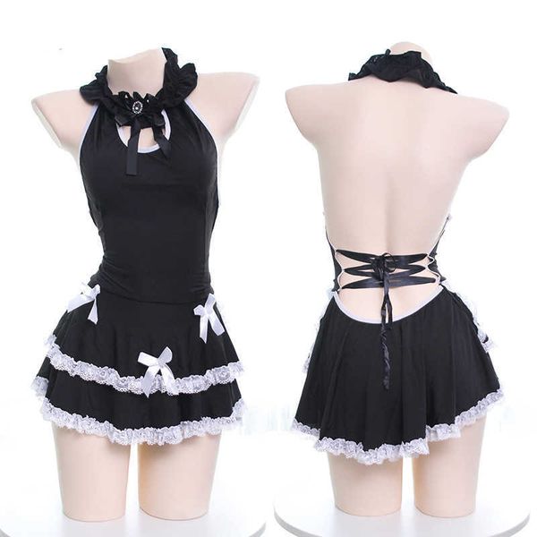 set japanese sweet lolita cute lace bow sleepwear halter backless maid dress gothic female up pajamas night skirt lingerie 230426, Red;black
set japanese sweet lolita cute lace bow sleepwear halter backless maid dress gothic female up pajamas night skirt lingerie 230426, Red;black