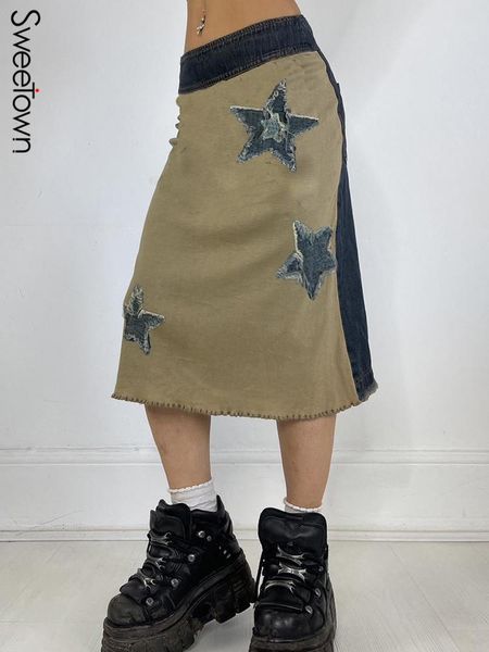 dresses sweetown star patches y2k denim long skirt contrast color patchwork low rise a line vintage midi skirts preppy womens clothing, Black;gray
dresses sweetown star patches y2k denim long skirt contrast color patchwork low rise a line vintage midi skirts preppy womens clothing, Black;gray