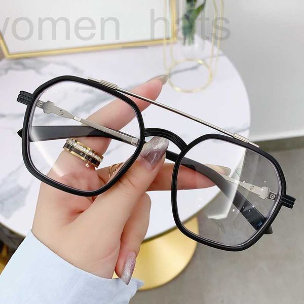 collectable designer 2023 new anti blue light glasses metal double beam large frame can equipped with myopia fashion flat lens, Silver
collectable designer 2023 new anti blue light glasses metal double beam large frame can equipped with myopia fashion flat lens, Silver