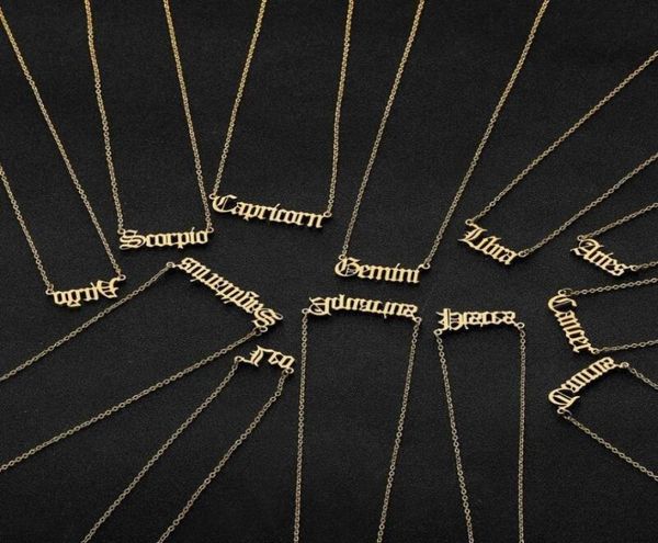 personalized letter zodiac necklace constellation necklaces custom stainless steel old english pendant birthday jewelry gifts5145005, Silver
personalized letter zodiac necklace constellation necklaces custom stainless steel old english pendant birthday jewelry gifts5145005, Silver