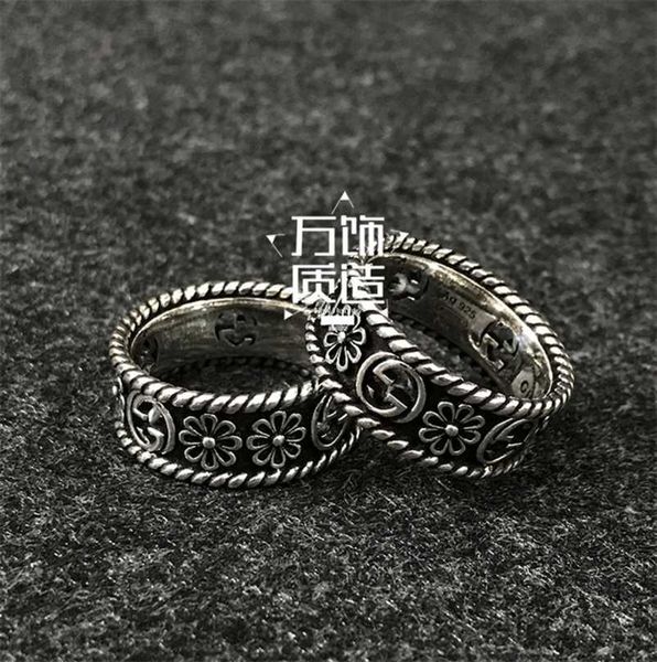 designer jewelry bracelet necklace ring 925 daisy hollowed out pattern ins style men's women's couple ring, Silver
designer jewelry bracelet necklace ring 925 daisy hollowed out pattern ins style men's women's couple ring, Silver