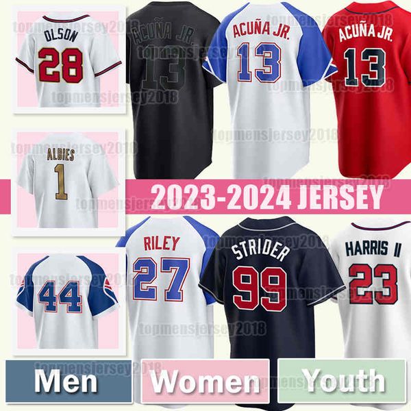 13 ronald acuna jr. baseball jersey 27 austin riley 2023 city connect spencer strider atlanta matt olson max fried marcell ozuna eddie rosar, Blue;black
13 ronald acuna jr. baseball jersey 27 austin riley 2023 city connect spencer strider atlanta matt olson max fried marcell ozuna eddie rosar, Blue;black