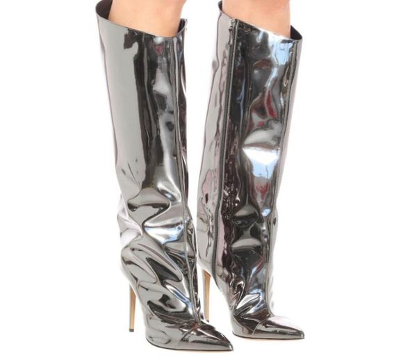 12cm selling spring boots autumn fall season zipper gold patent leather pencil high heel long boots lady039s shoes woman cu2098800, Black
12cm selling spring boots autumn fall season zipper gold patent leather pencil high heel long boots lady039s shoes woman cu2098800, Black