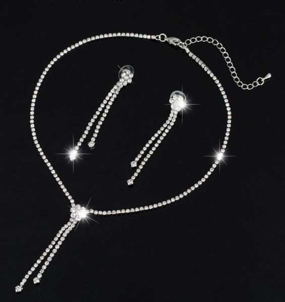 new wedding jewellery set austrian crystal bridal jewelry sets for women long tassel statement necklaceearrings set6875183, Silver
new wedding jewellery set austrian crystal bridal jewelry sets for women long tassel statement necklaceearrings set6875183, Silver
