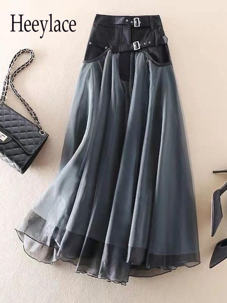 dresses women vintage patchwork mesh skirts for women fashion 2022 high waist summer spring long skirts korean buckle ball gown skirts, Black;gray
dresses women vintage patchwork mesh skirts for women fashion 2022 high waist summer spring long skirts korean buckle ball gown skirts, Black;gray