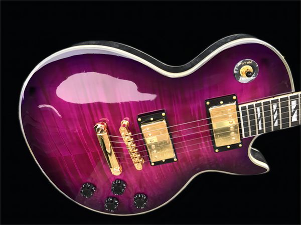 6-string oem electric guitar, purple finish, maple with flame, gold hardware, for home, 58
6-string oem electric guitar, purple finish, maple with flame, gold hardware, for home, 58