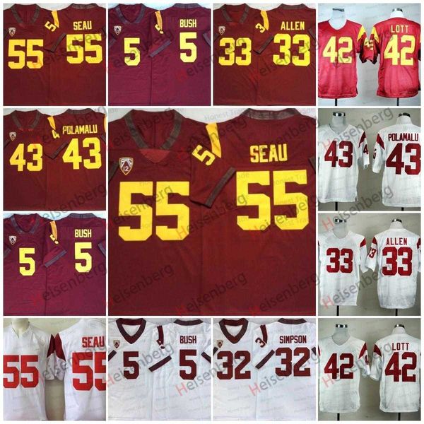 american college football wear ncaa 42 ronnie lott football jersey usc trojans 33 marcus allen white 32 oj simpson red 55 junior seau 5 regg, Black
american college football wear ncaa 42 ronnie lott football jersey usc trojans 33 marcus allen white 32 oj simpson red 55 junior seau 5 regg, Black