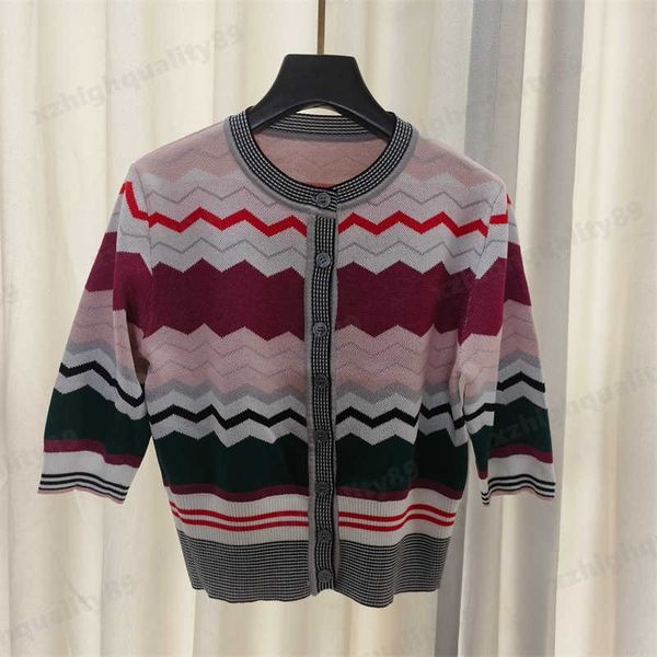 missino designer half tshirts colourful stripes splicing button cardigan embroidery knitwear luxury women crew neck stretch sweater womems c, White
missino designer half tshirts colourful stripes splicing button cardigan embroidery knitwear luxury women crew neck stretch sweater womems c, White