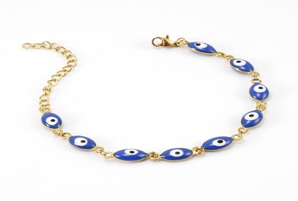 western new trendy gold plated stainless steel chain colorful oval evil eye beads bracelet jewelry for women gift7375664, Black
western new trendy gold plated stainless steel chain colorful oval evil eye beads bracelet jewelry for women gift7375664, Black