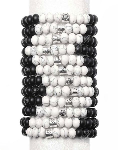 12 zodiac 8mm dull polish stone howlite elastic beaded bracelets vintage constellation horoscope charm bracelets jewelry for men w6071424, Black
12 zodiac 8mm dull polish stone howlite elastic beaded bracelets vintage constellation horoscope charm bracelets jewelry for men w6071424, Black