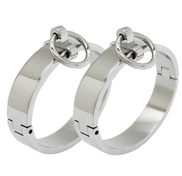 polished stainless steel lockable slave wrist and ankle cuffs bondage restraints bracelet with removable o ring q07176621345, Black
polished stainless steel lockable slave wrist and ankle cuffs bondage restraints bracelet with removable o ring q07176621345, Black
