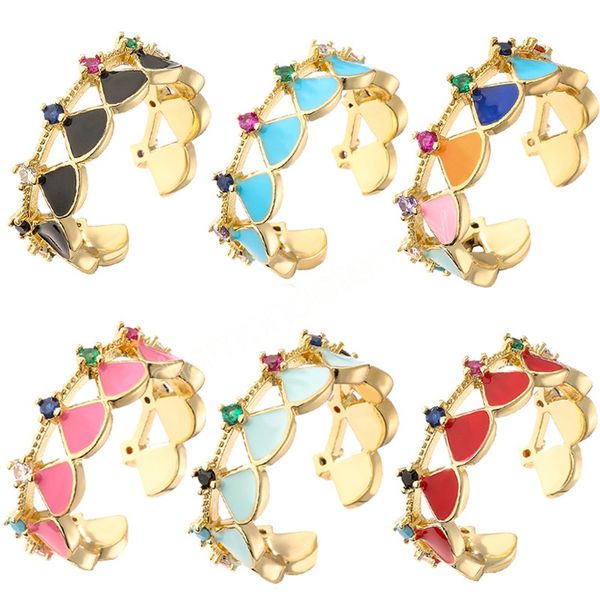 exquisite 18k gold plated rings romance colorful painting adjustable finger ring for women wedding jewelry gifts, Silver
exquisite 18k gold plated rings romance colorful painting adjustable finger ring for women wedding jewelry gifts, Silver