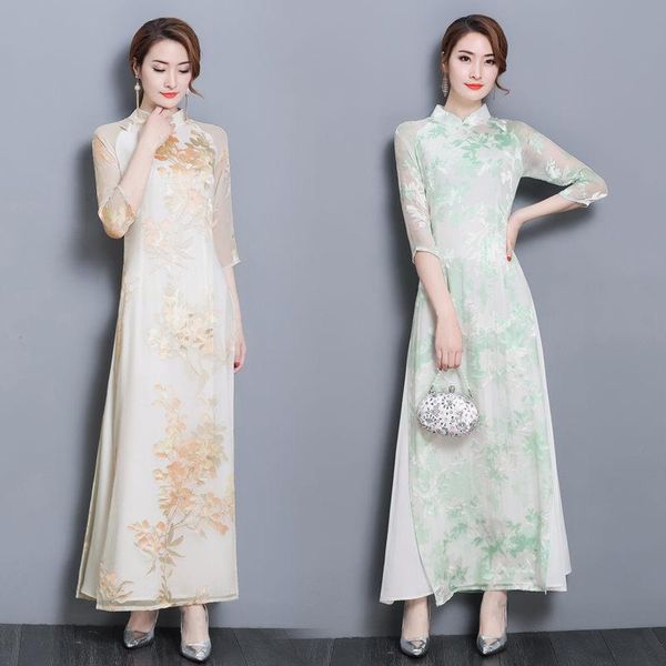 dresses modern qipao elegant summer 2021 new female chinese style printed clothes selfcultivation women improved cheongsam dress zh490, Black;gray
dresses modern qipao elegant summer 2021 new female chinese style printed clothes selfcultivation women improved cheongsam dress zh490, Black;gray