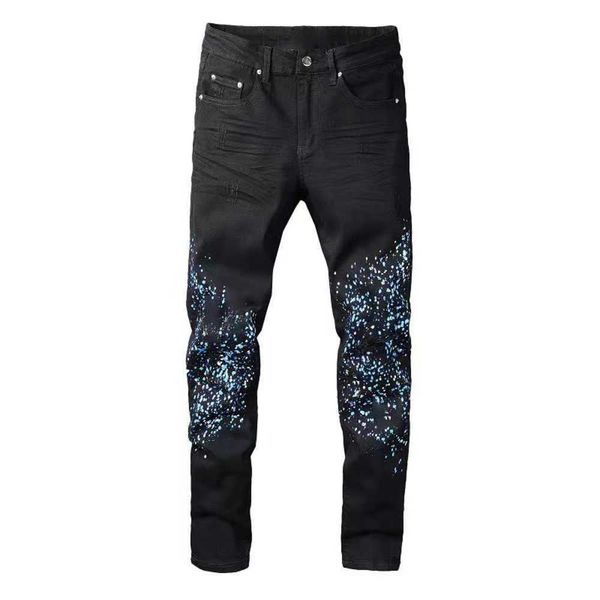 designer jeans splash ink jean men embroidery quilting black woman trendy brand fashion straight pants distrressed biker slim jeans for wome, Blue
designer jeans splash ink jean men embroidery quilting black woman trendy brand fashion straight pants distrressed biker slim jeans for wome, Blue