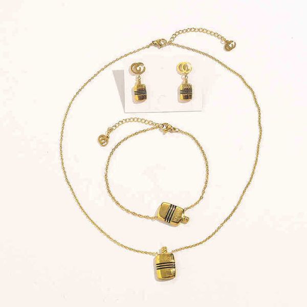 new 2023 designer jewelry necklace ring accessories titanium steel oil perfume bottle set women's doubles earrings bracelet, Silver
new 2023 designer jewelry necklace ring accessories titanium steel oil perfume bottle set women's doubles earrings bracelet, Silver