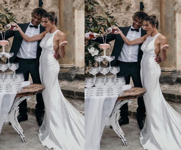 simple halter mermaid wedding dresses backless ruched bridal gown beach trumpet vestidos de novia6616018, White
simple halter mermaid wedding dresses backless ruched bridal gown beach trumpet vestidos de novia6616018, White